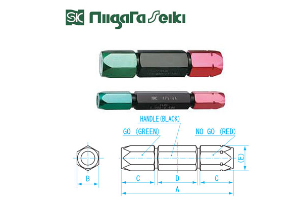 Tay cầm trục chuẩn 9.000-9.500mm APV-9A Niigata Seiki STEEL PIN GAUGE