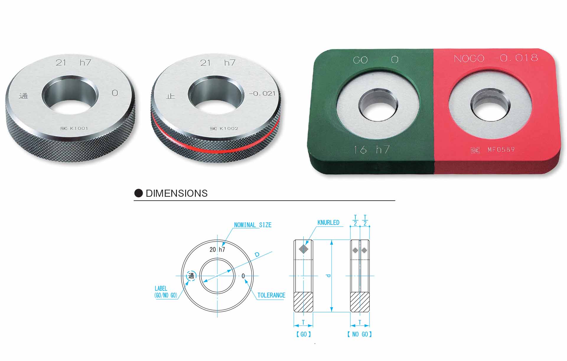 Vòng chuẩn niigataseiki đường kính 23mm Go-Nogo kiểu H7, LR23-H7 RING GAUGE